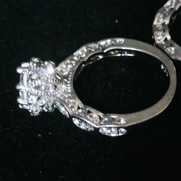 S925 2pc CZ wedding anniversary engagement set - Picture 8 of 14